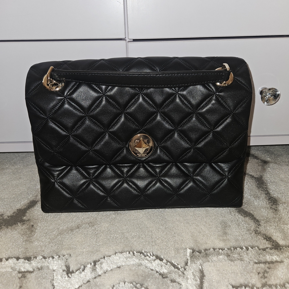 Kate Spade Elegant Black Quilted Women's Shoulder Crossbody Bag